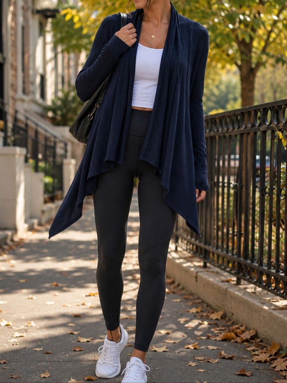 Lululemon Athletica Universal Wrap Navy Draped Open Front Cardigan Sweater